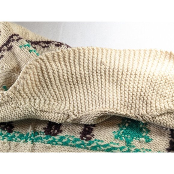 Classic Canadian Wool Cowichan Sweater Men M, thick chunky zip-up winter - Picture 6 of 9